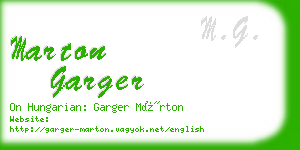 marton garger business card